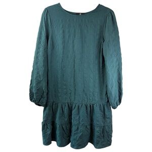 Ronni Nicole Women's Drop Waist Long Sleeve Green Dress S Minimalist Preppy